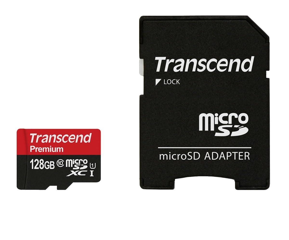 Transcend microSDXC 128 GB UHS-I hukommelseskort inkl. adapter