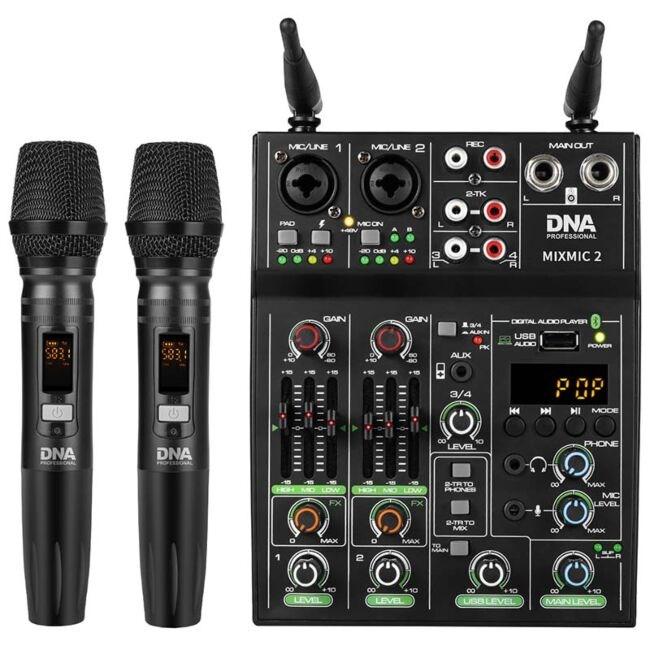 DNA Professional MIXMIC 2 – USB lydmixer med 2 trådløse mikrofoner
