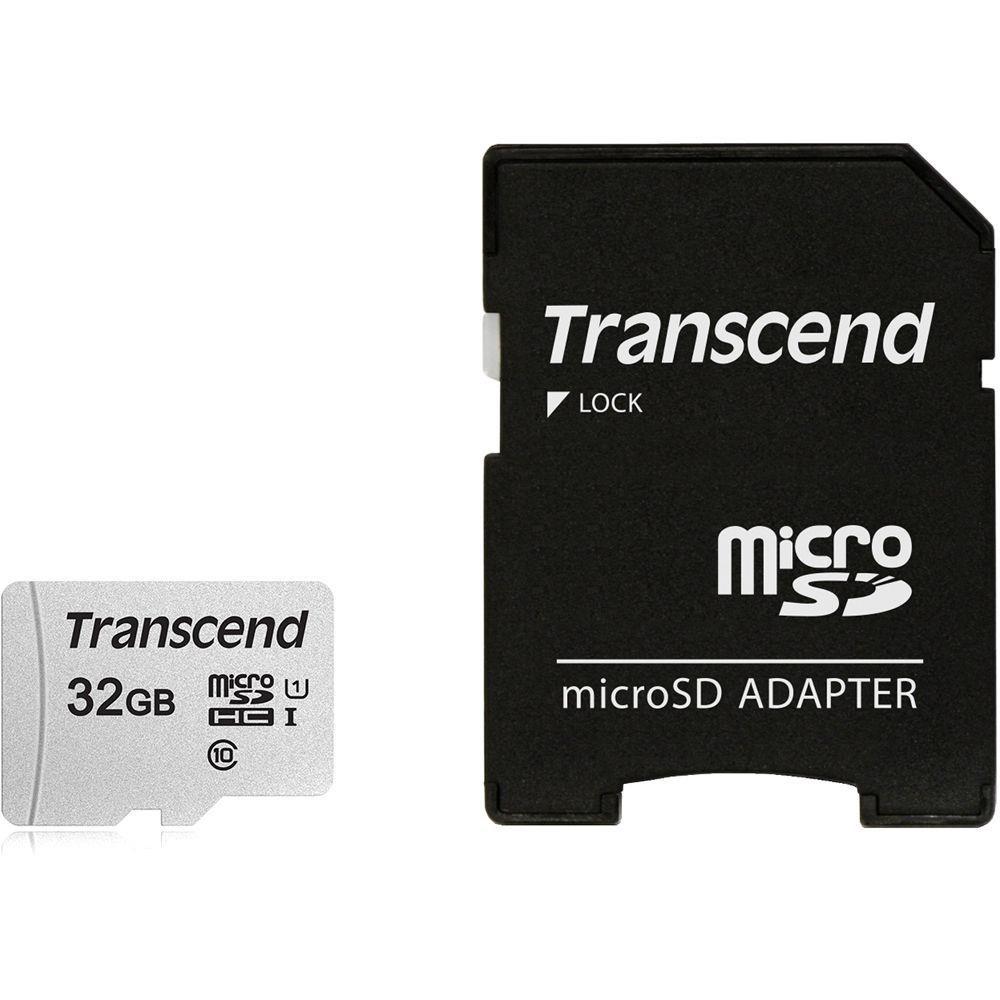 Transcend microSDHC 32 GB UHS-I U1 - med SD-adapter (USD300S-A) billede