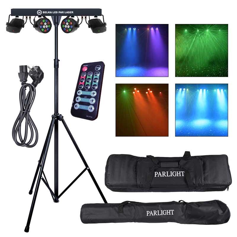 Light4Me LED PAR Laser Beam – komplet lyskit med stativ og fjernbetjening billede