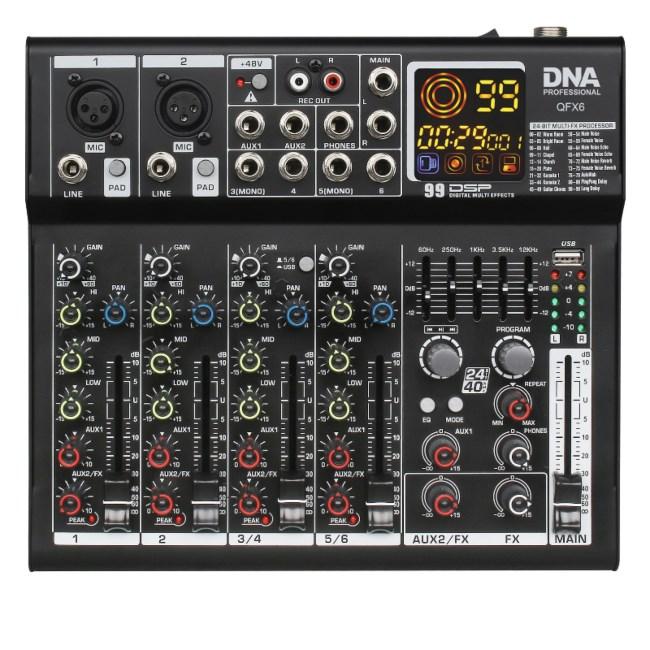 DNA Professional QFX6 – 6-kanals analog mikser med Bluetooth