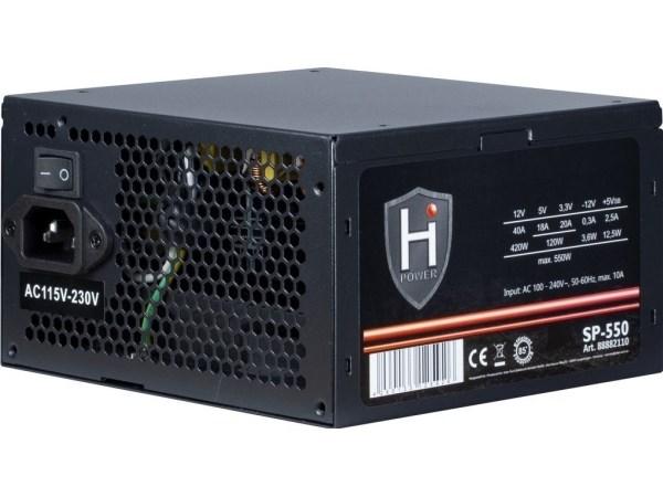 Inter-Tech HiPower SP-550 - ATX strømforsyning 550 W (20+4 pin), sort billede
