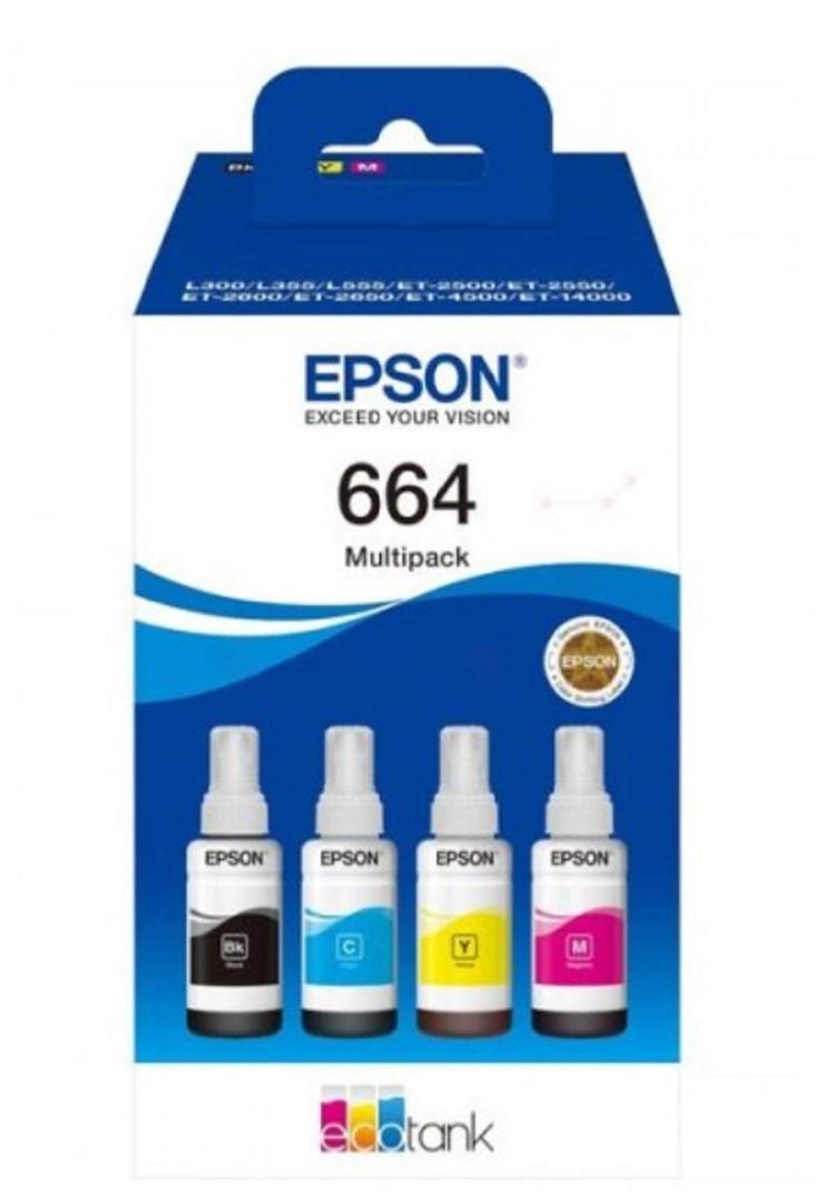Epson 664 EcoTank blæk - multipack (BK/C/Y/M) billede