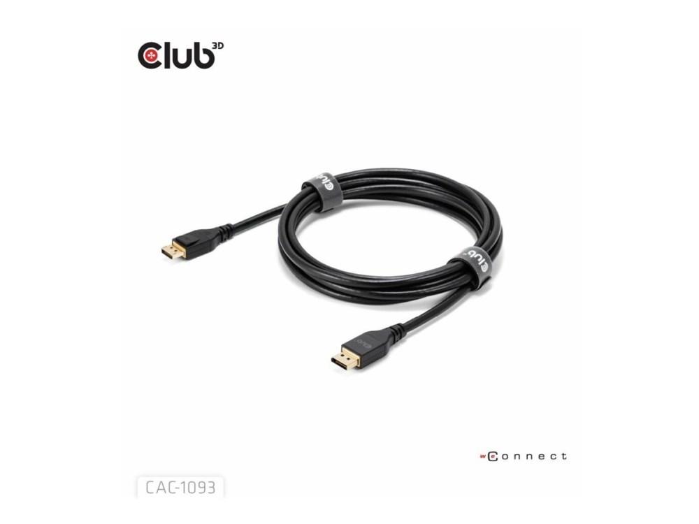 Club 3D DisplayPort-kabel 2.1 (DP54) - 3 m, 8K ved 120 Hz