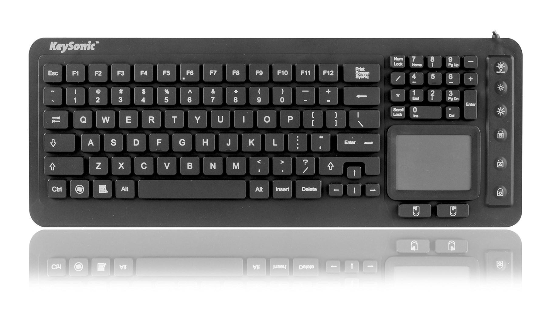 KeySonic KSK-6231 INEL – industrielt tastatur med touchpad, IP68, sort (US-layout) billede