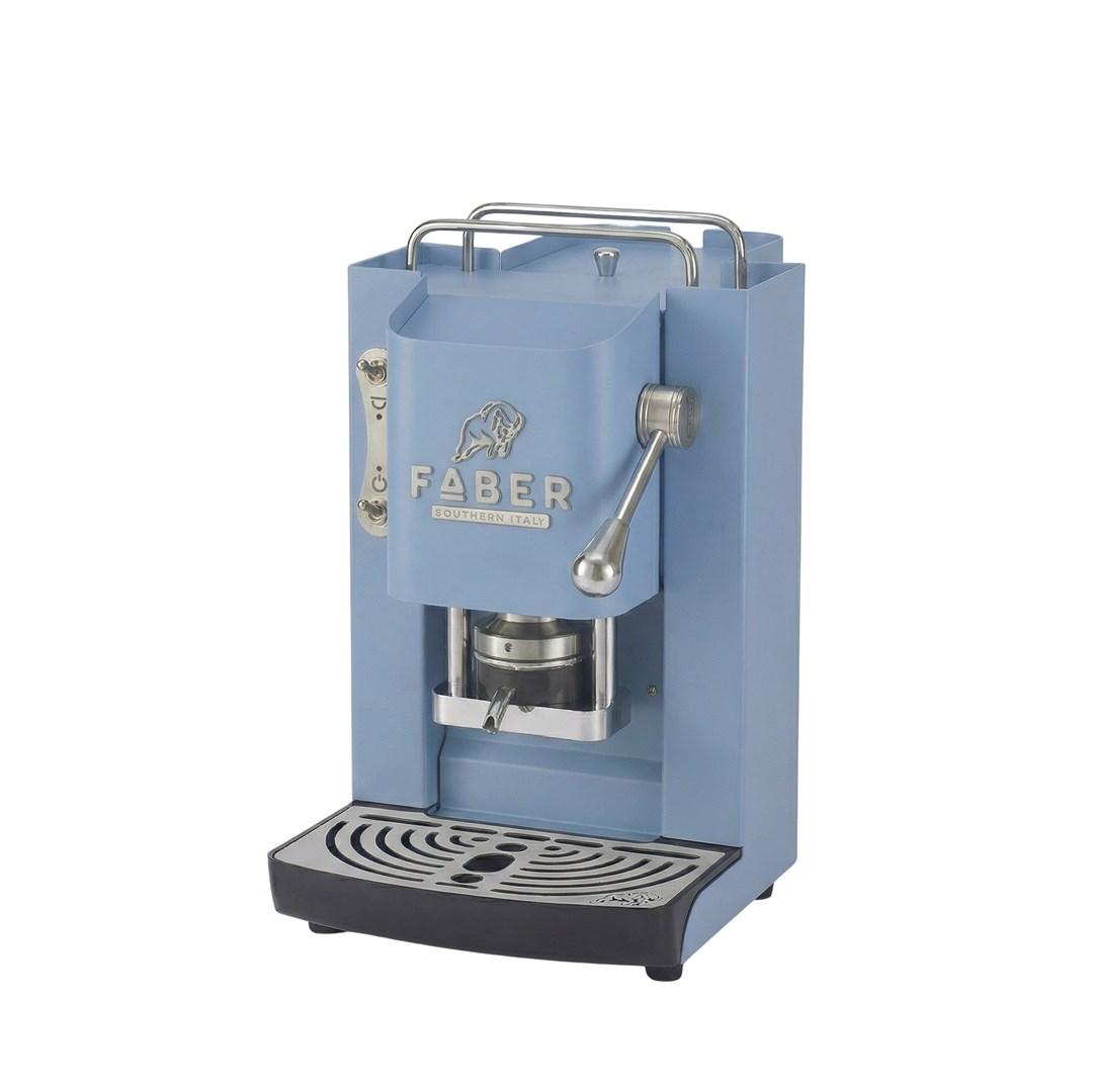 FABER Pro Deluxe - turkisblå espressomaskine i krom