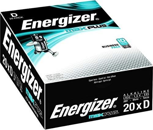 Energizer Max Plus LR20 D-alkaliske batterier – 20-pack