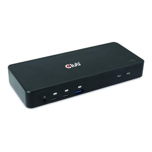 Club 3D 4K60Hz USB-C KVM-switch - 2 pc til HDMI/DisplayPort, 3x USB, 2x USB-C, LAN