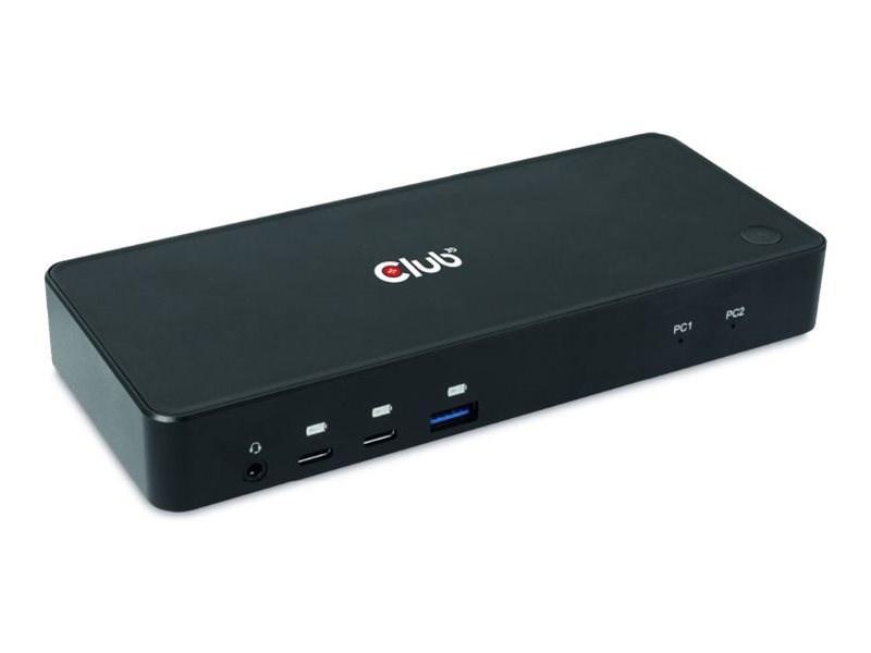 Club 3D 4K60Hz USB-C KVM-switch - 2 pc til HDMI/DisplayPort, 3x USB, 2x USB-C, LAN