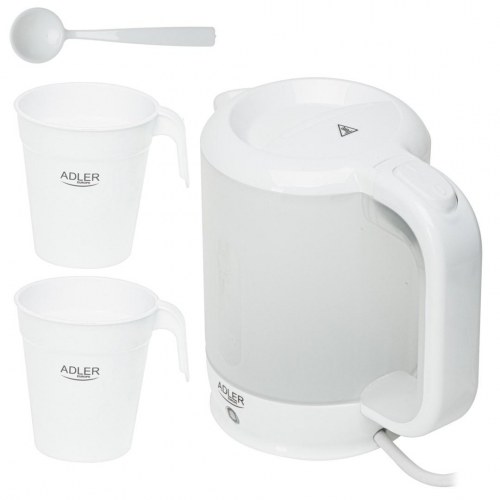 Adler AD 1381 elkedel 0,5 l - hvid, trådløs