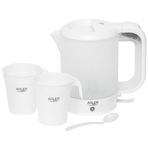 Adler AD 1381 elkedel 0,5 l - hvid, trådløs