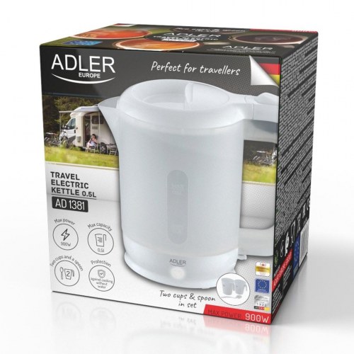 Adler AD 1381 elkedel 0,5 l - hvid, trådløs