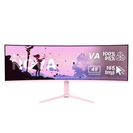 Arozzi Nova 49" buet VA gaming-skærm - 165 Hz, pink billede