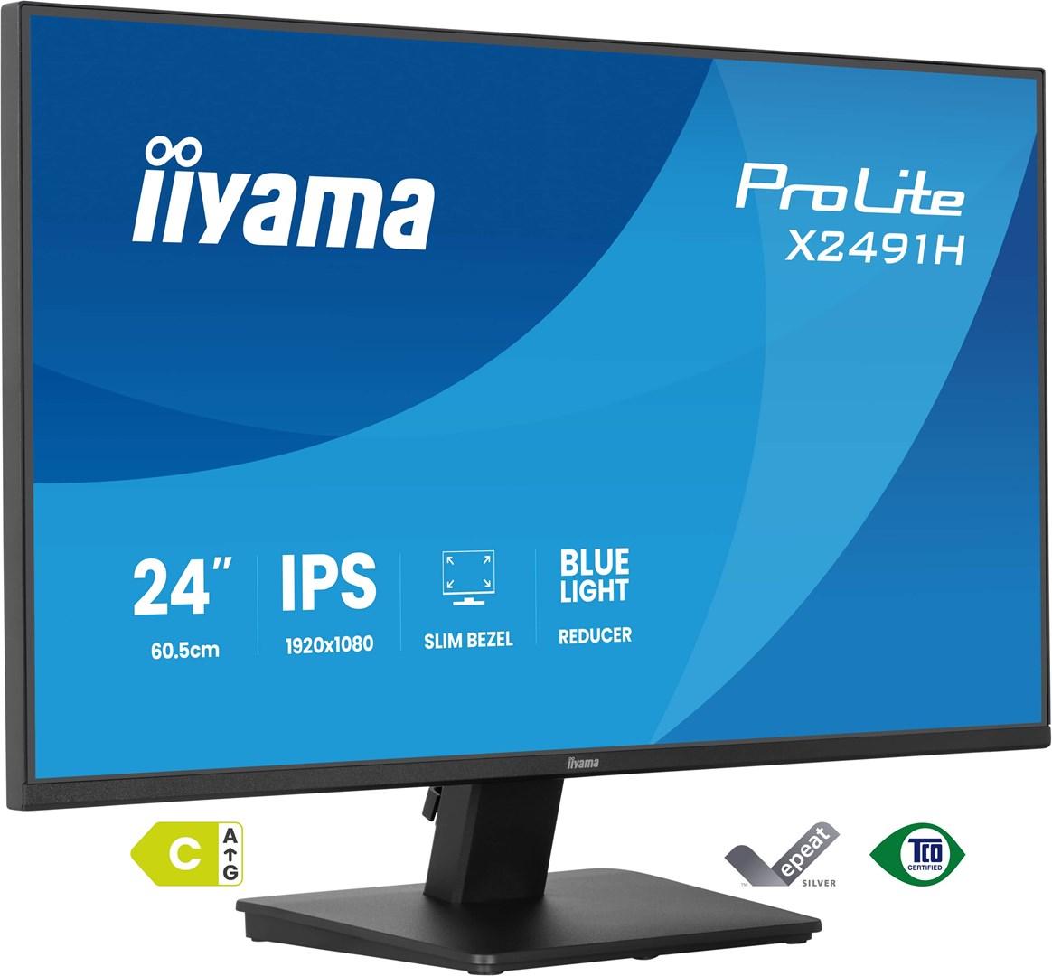 iiyama ProLite X2491H-B1 23,8" Full HD IPS skærm - Sort billede