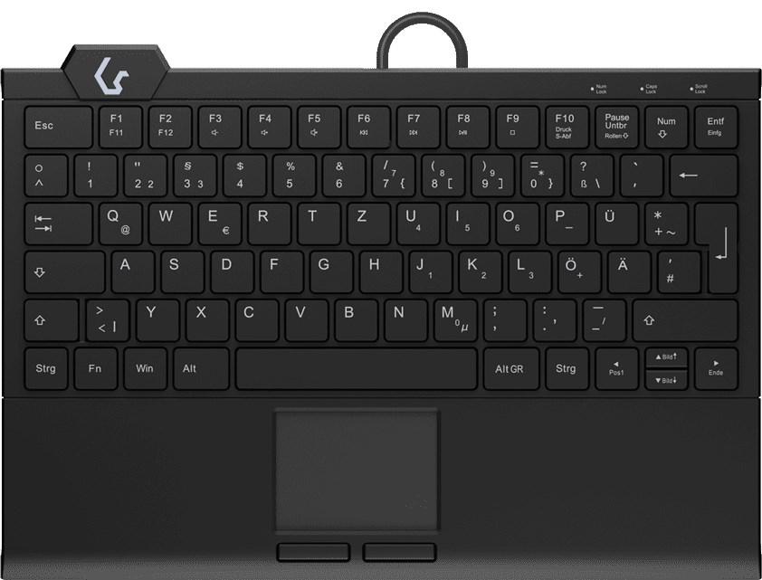 KeySonic KSK-5210ELU tastatur med touchpad – USB, QWERTZ (tysk), sort