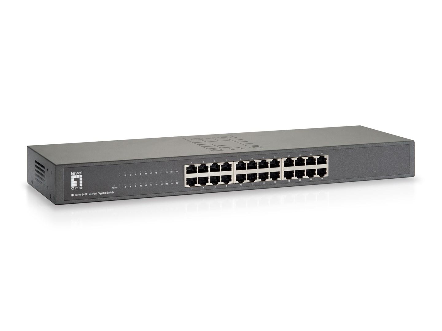 LevelOne GSW-2457 24-port Gigabit-switch - unmanaged, rackmonterbar billede