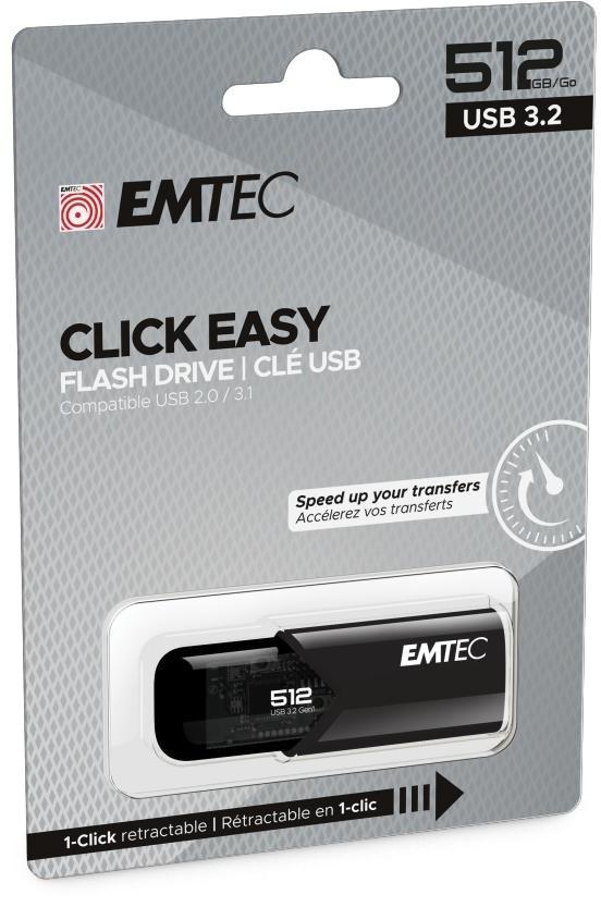 EMTEC Click Easy B110 USB 3.2 Gen 2 flashdrive 512 GB - Sort