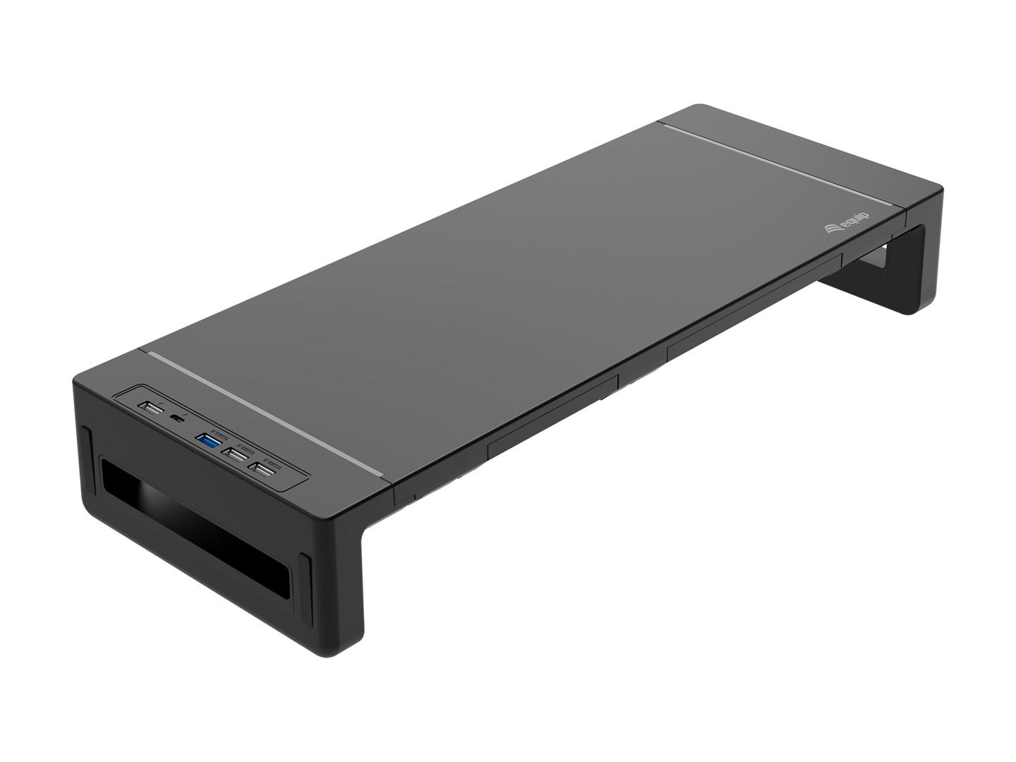 Equip ergonomisk skærmstander med USB-hub (USB‑A x 4, USB‑C x 1)