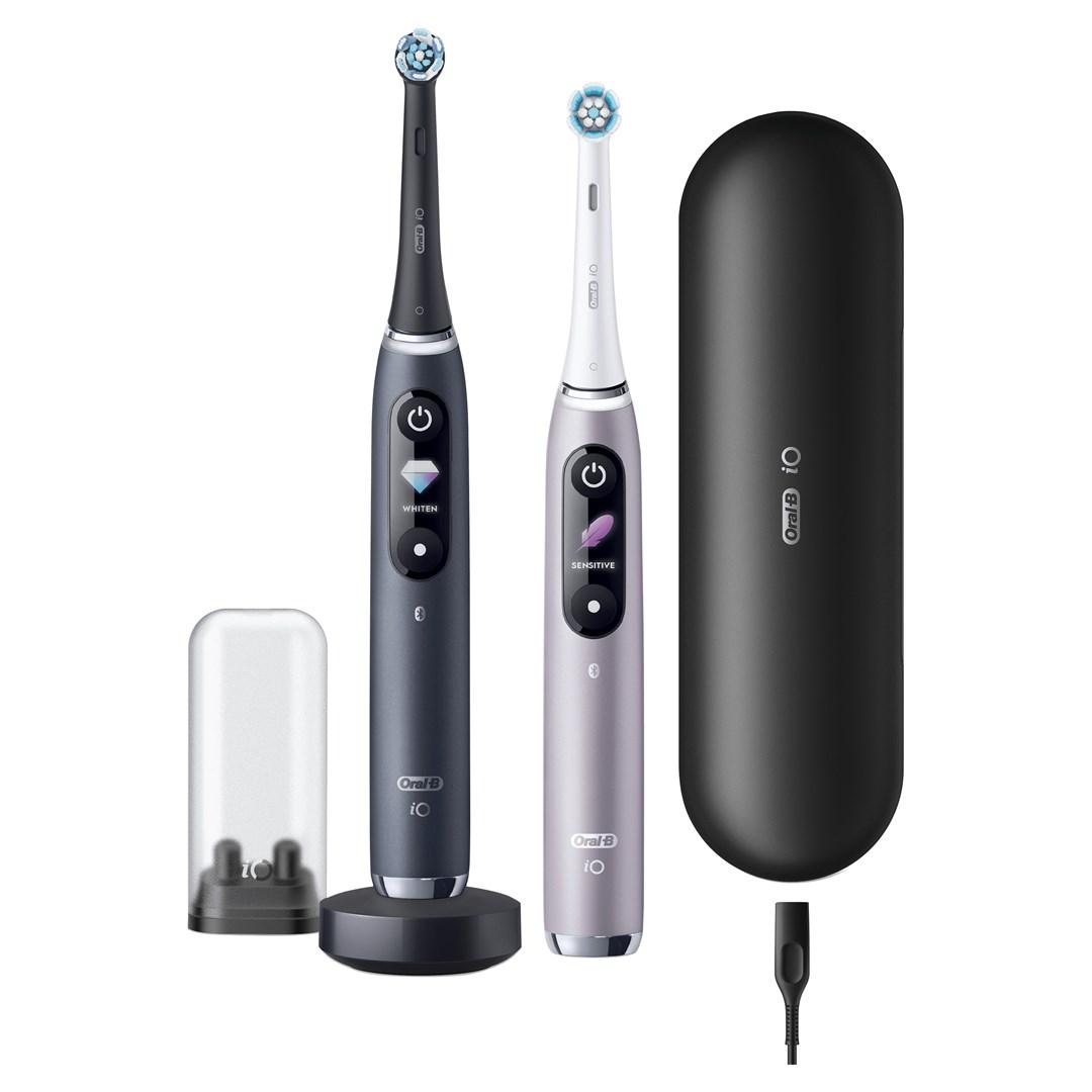 Oral-B iO Series 9 Duo elektrisk tandbørste til voksne, roterendeoscillerende Sort/Sølv