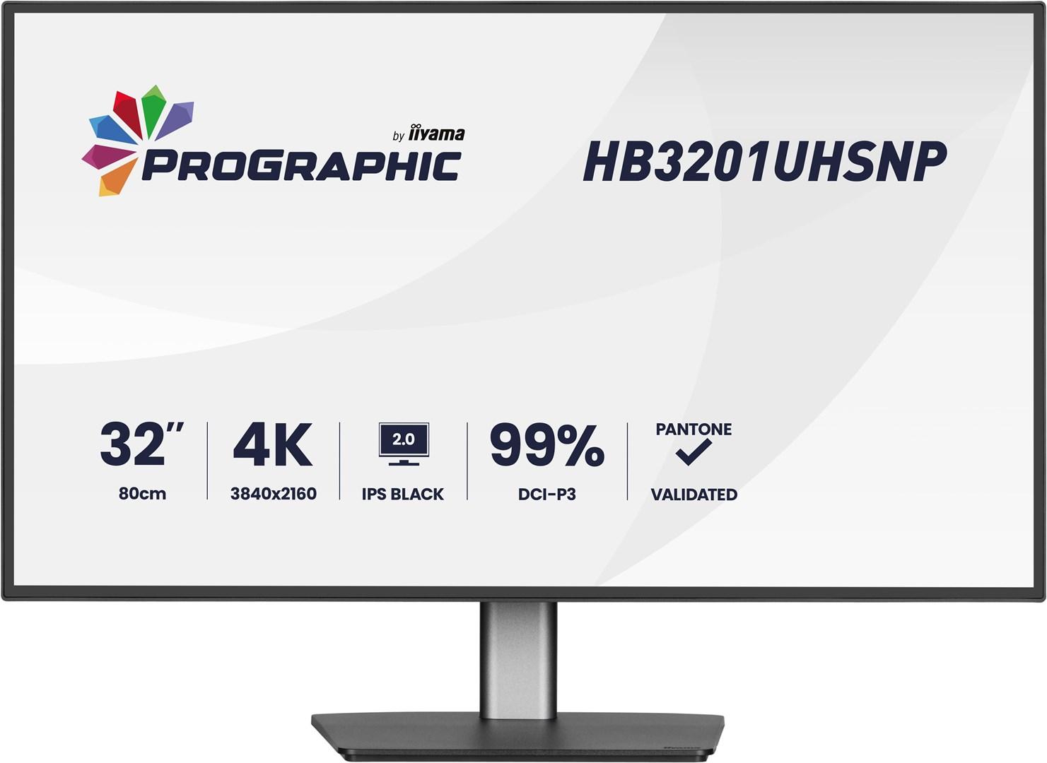 iiyama ProGraphic HB3201UHSNP-B1 32" 4K skærm – sort billede