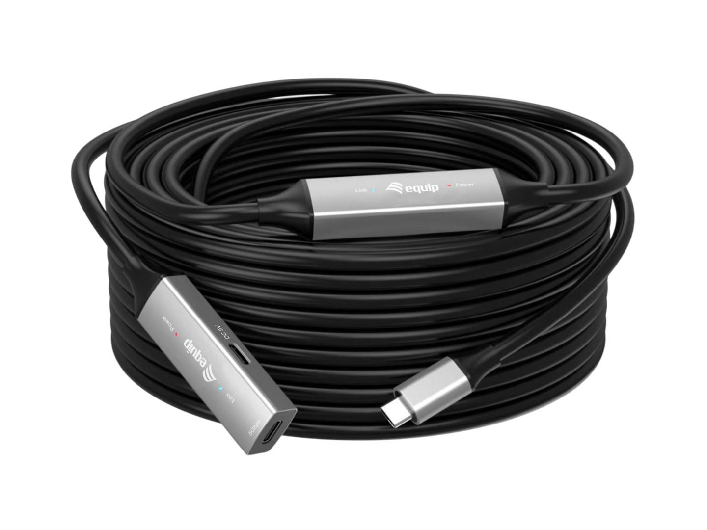 Equip USB-C til USB-C aktiv forlængerkabel 10 m – 5 Gbit/s