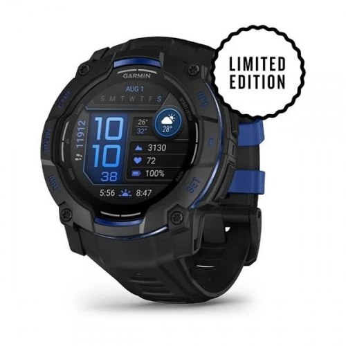 Garmin Instinct 3 – 45 mm AMOLED smartwatch med GPS, sort/blå