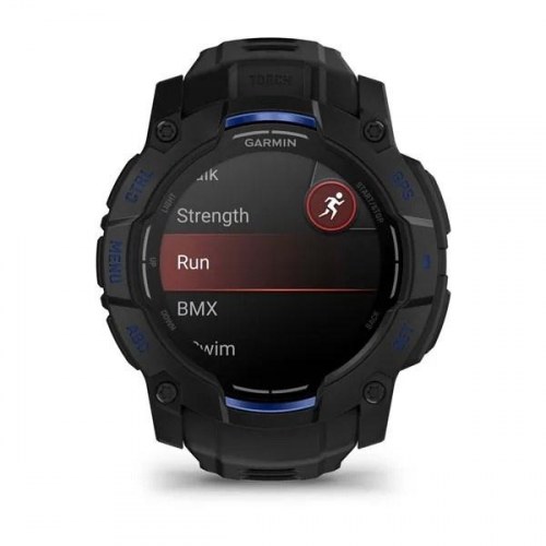 Garmin Instinct 3 – 45 mm AMOLED smartwatch med GPS, sort/blå