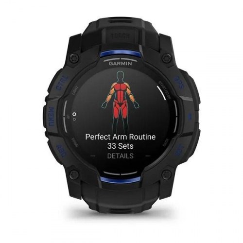 Garmin Instinct 3 – 45 mm AMOLED smartwatch med GPS, sort/blå