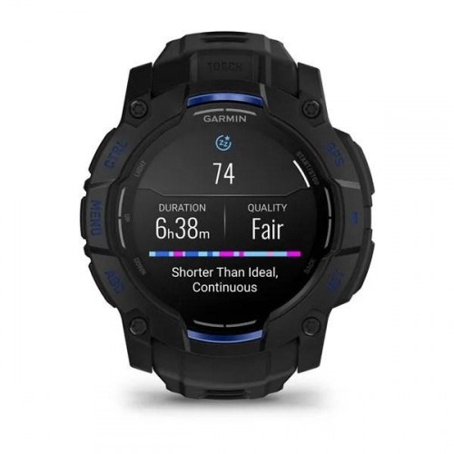 Garmin Instinct 3 – 45 mm AMOLED smartwatch med GPS, sort/blå