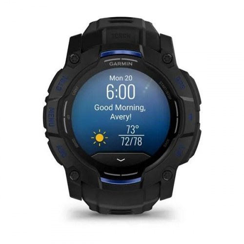 Garmin Instinct 3 – 45 mm AMOLED smartwatch med GPS, sort/blå
