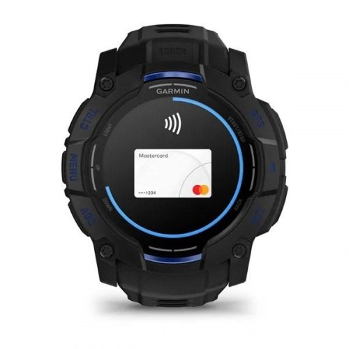 Garmin Instinct 3 – 45 mm AMOLED smartwatch med GPS, sort/blå