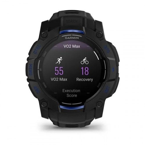 Garmin Instinct 3 – 45 mm AMOLED smartwatch med GPS, sort/blå