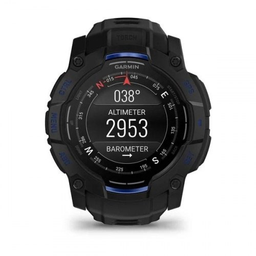 Garmin Instinct 3 – 45 mm AMOLED smartwatch med GPS, sort/blå