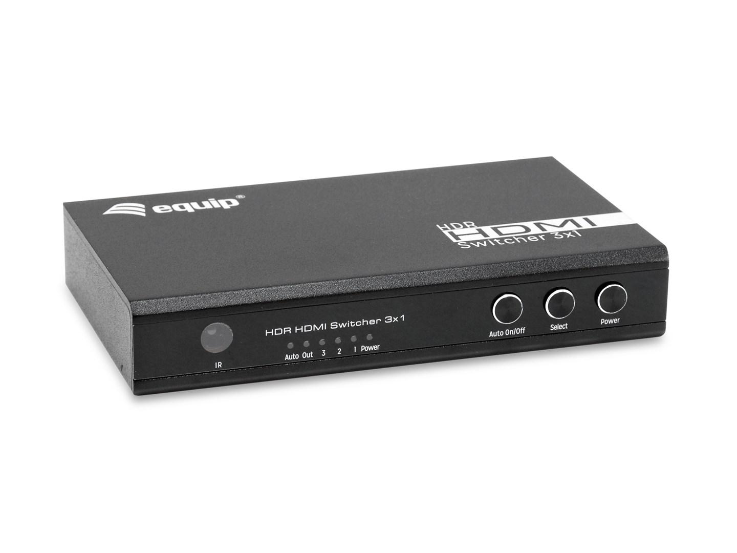 Equip 332725 HDR HDMI-switch 3x1 – 4K Ultra HD, HDMI 2.0