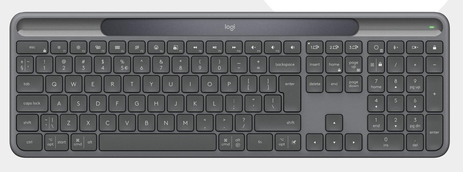 Logitech Signature Slim Solar+ K980 for Business – trådløst tastatur (RF + Bluetooth), QWERTZ tysk, grafit billede