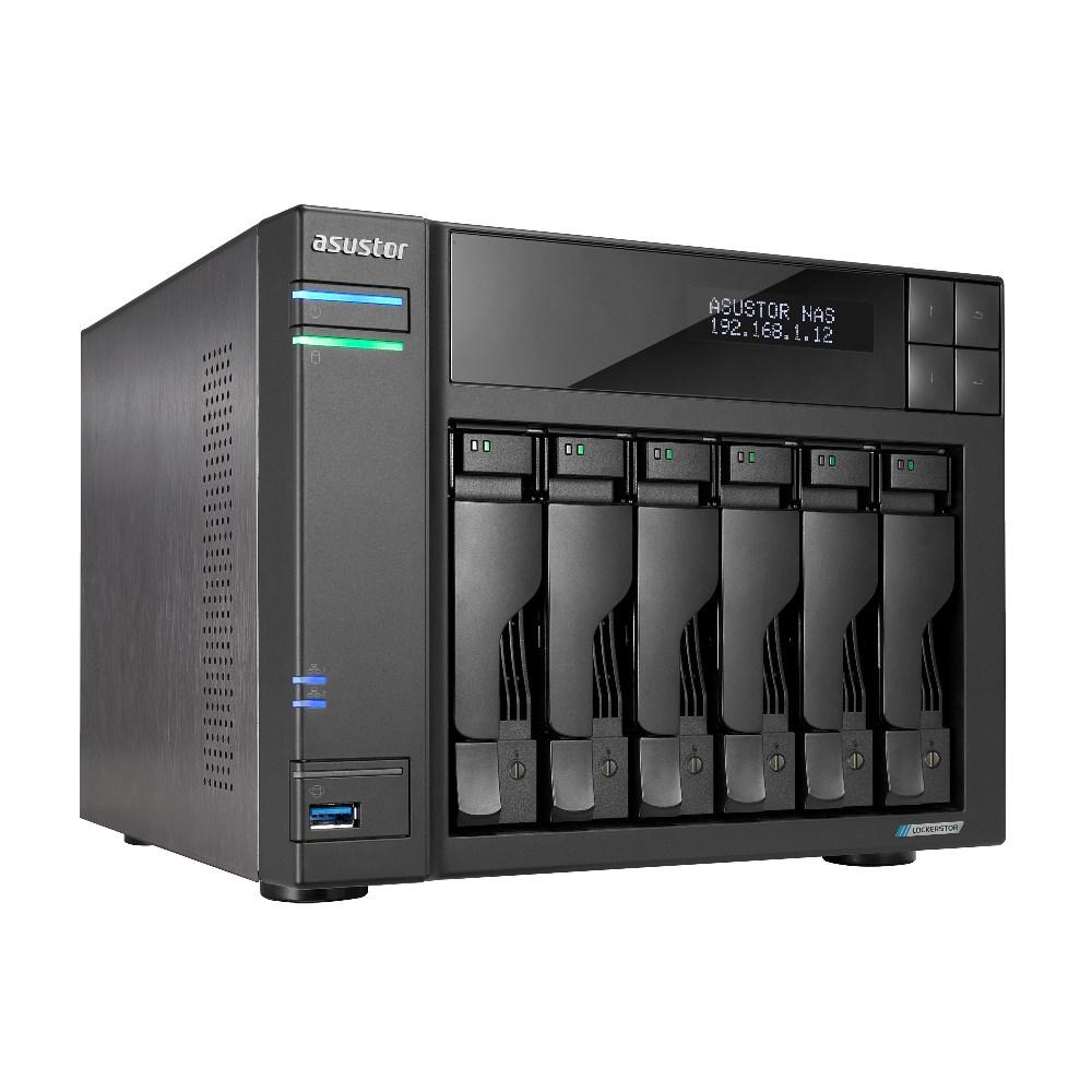 ASUSTOR Lockerstor 6 NAS - Intel Celeron N5105, 8 GB DDR4, 6-bay, ADM - Sort billede