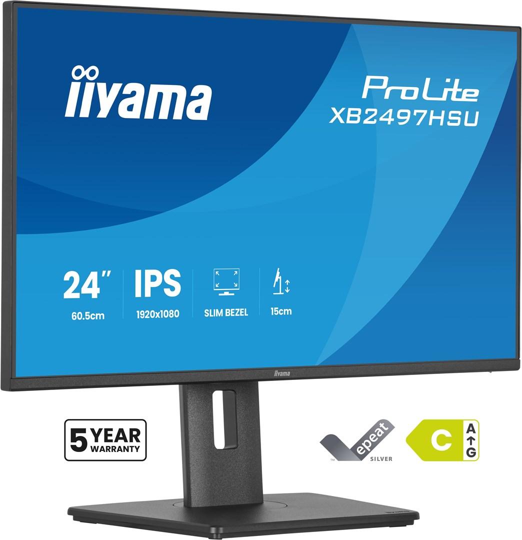 iiyama ProLite XB2497HSU-B1 23,8" Full HD IPS skærm – sort billede