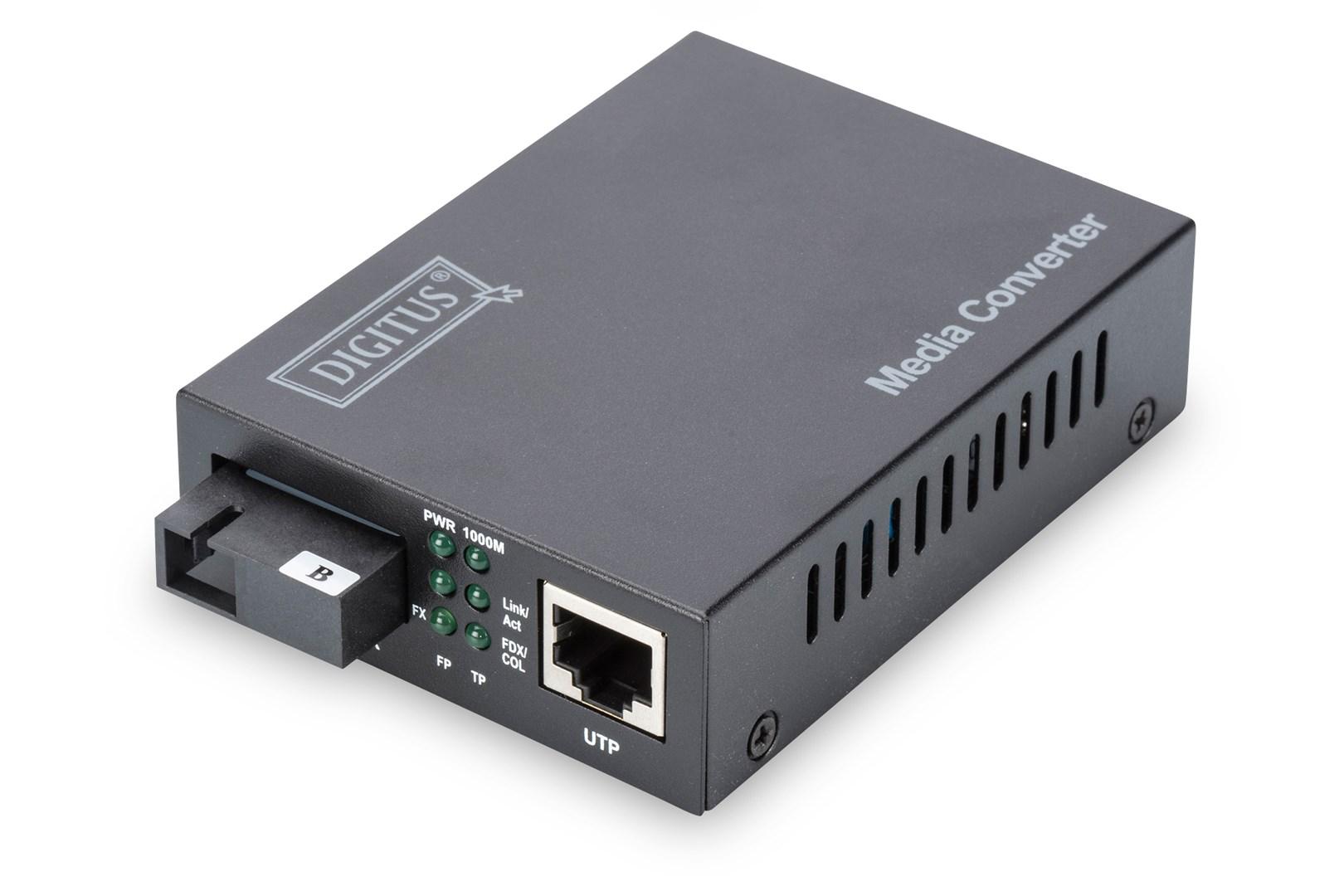 DIGITUS bidirektionel Gigabit mediekonverter - RJ45 til SC billede