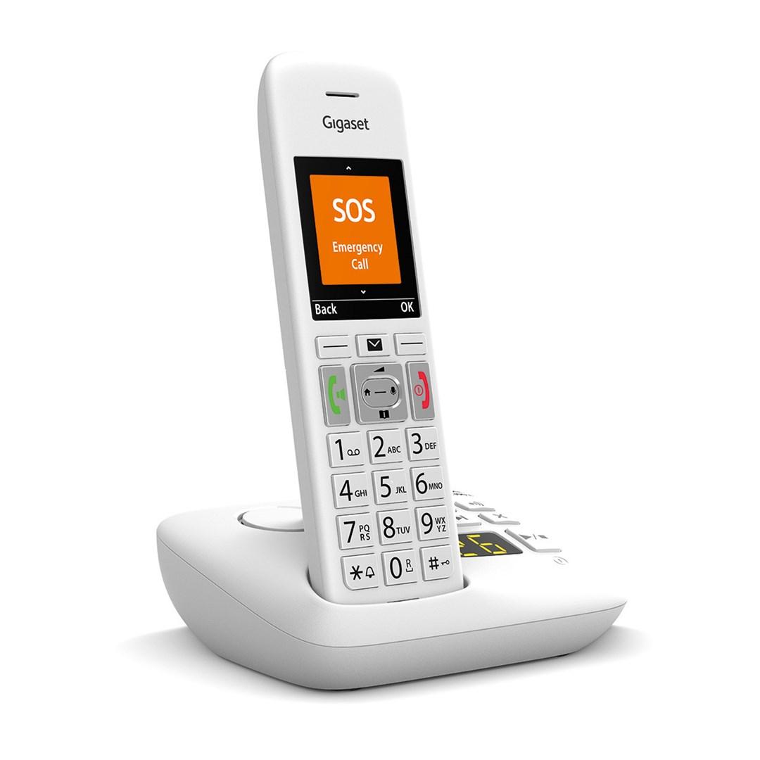 Gigaset E390A trådløs DECT-fastnettelefon med telefonsvarer – Hvid billede