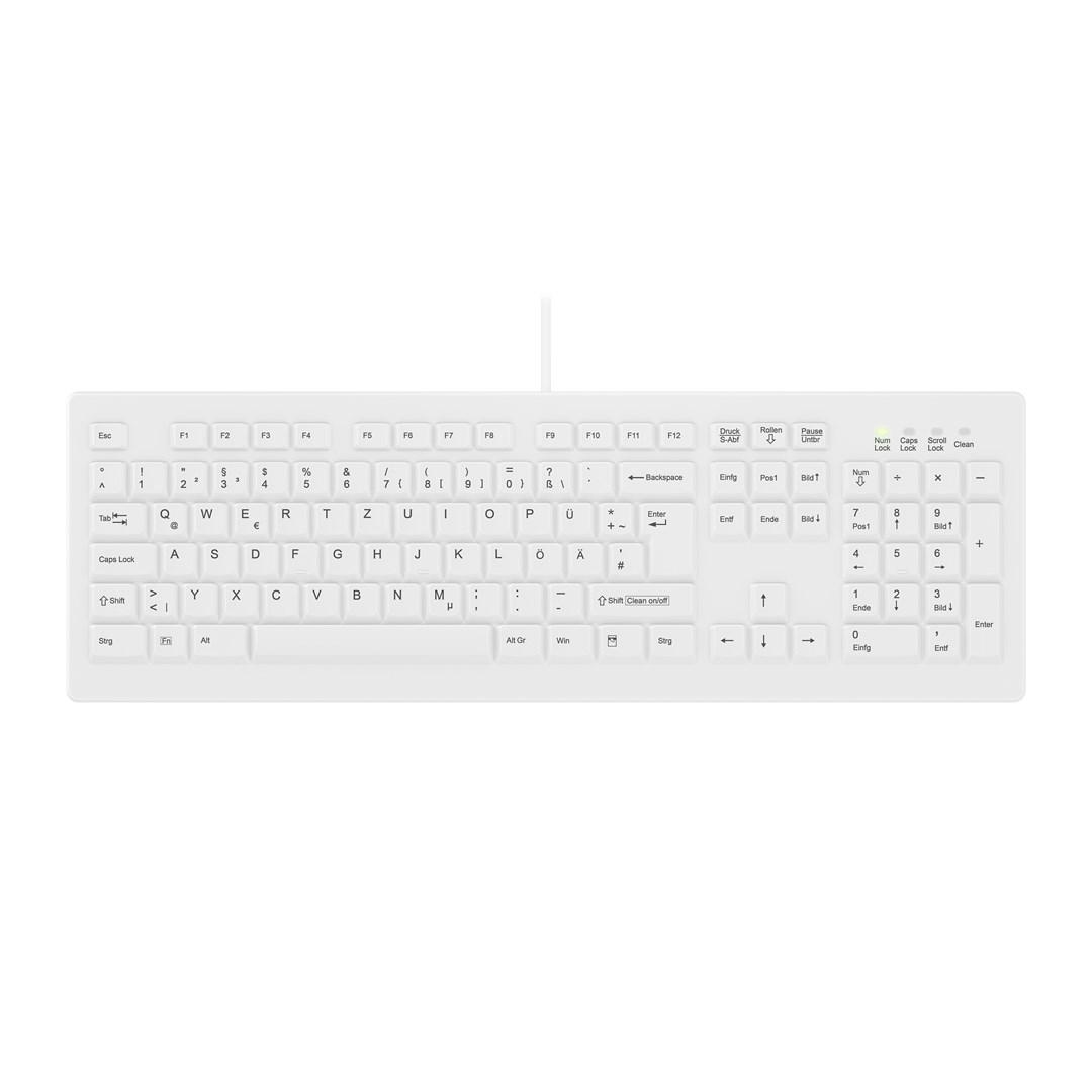 Cherry AK-C8100 ClassicClean medicinsk tastatur, fuld størrelse, kablet, hvid (DE) billede