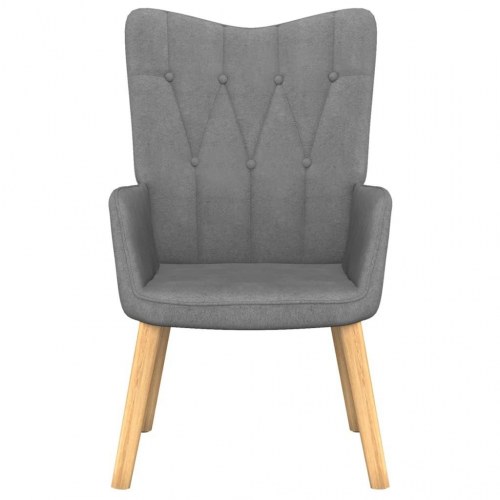 Lænestol med fodskammel stof mørkegrå