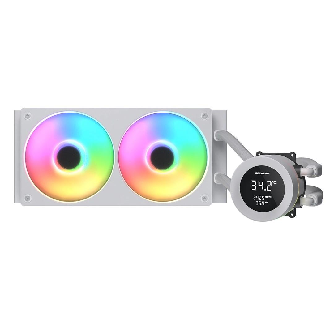 COUGAR Poseidon Vistek 240 – hvid AIO CPU-vandkøler med ARGB