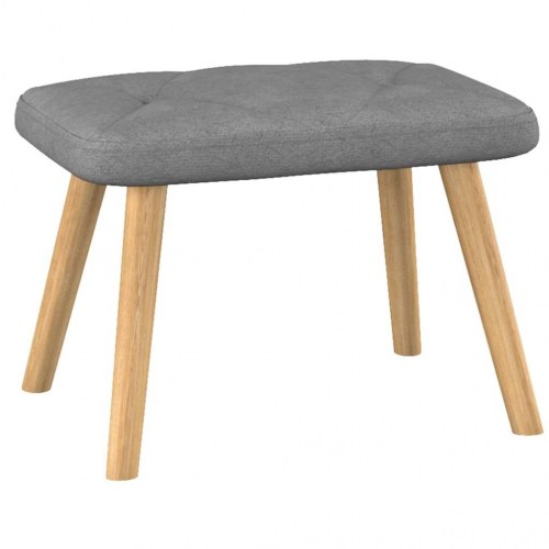 Lænestol med fodskammel stof mørkegrå