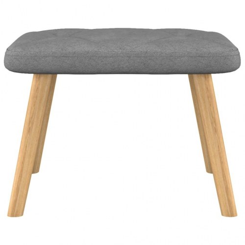 Lænestol med fodskammel stof mørkegrå