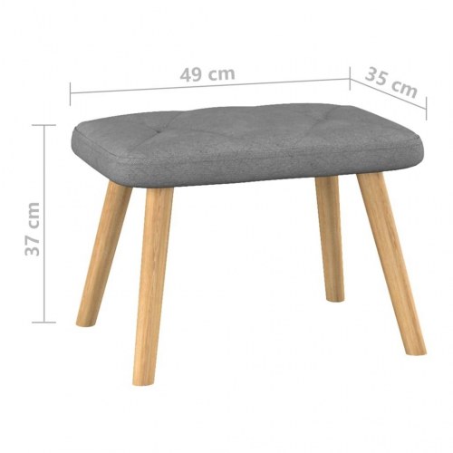 Lænestol med fodskammel stof mørkegrå