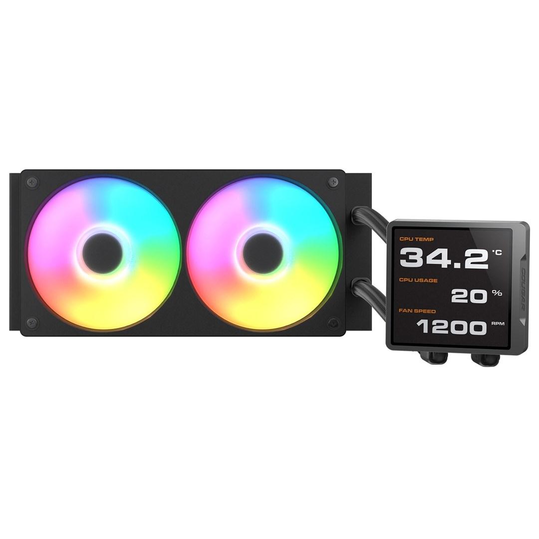 COUGAR Poseidon Vistek Pro 240 – AIO CPU-vandkøler, ARGB, sort