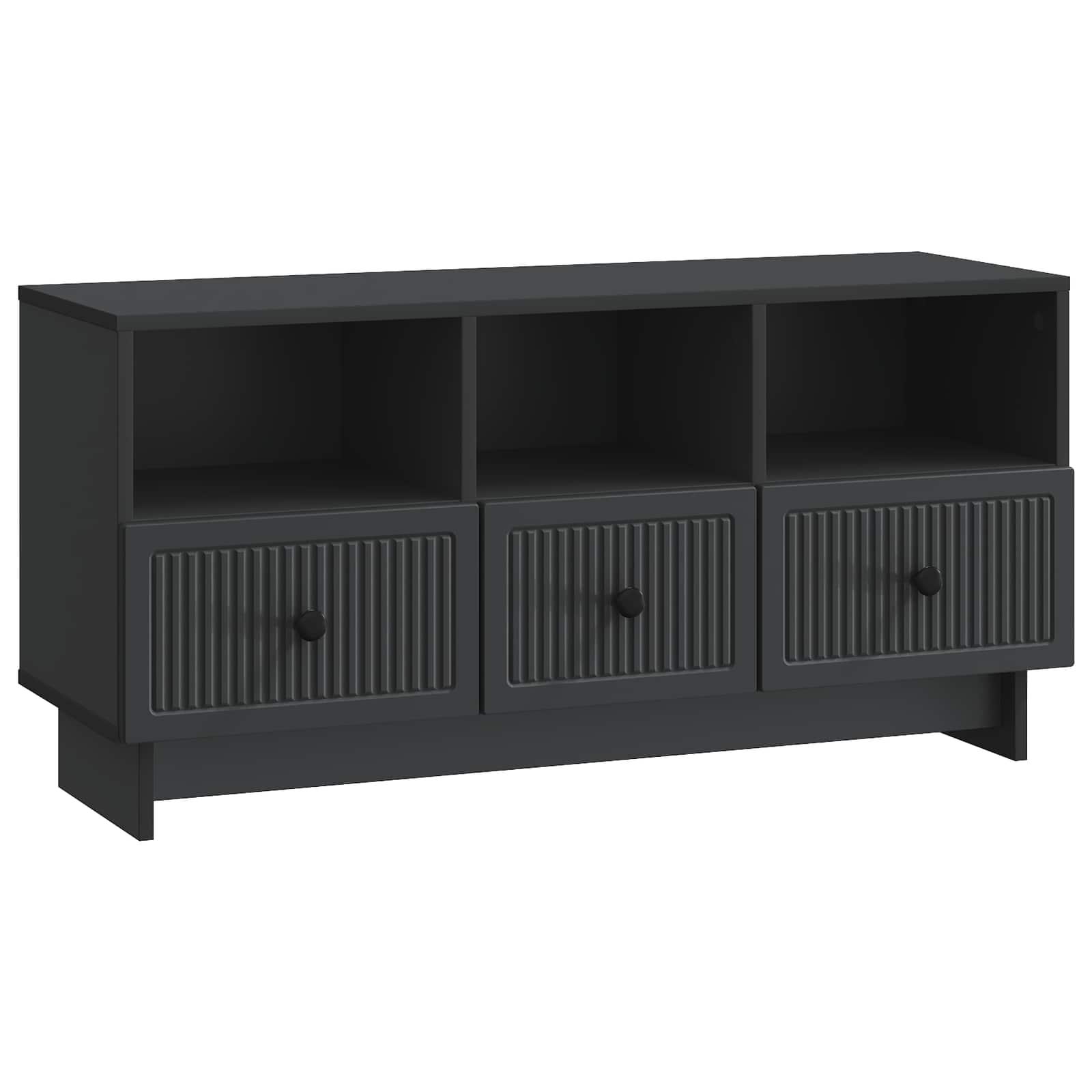 TV-skab med skuffe Sort 102 x 34,5 x 50 cm Konstrueret træ