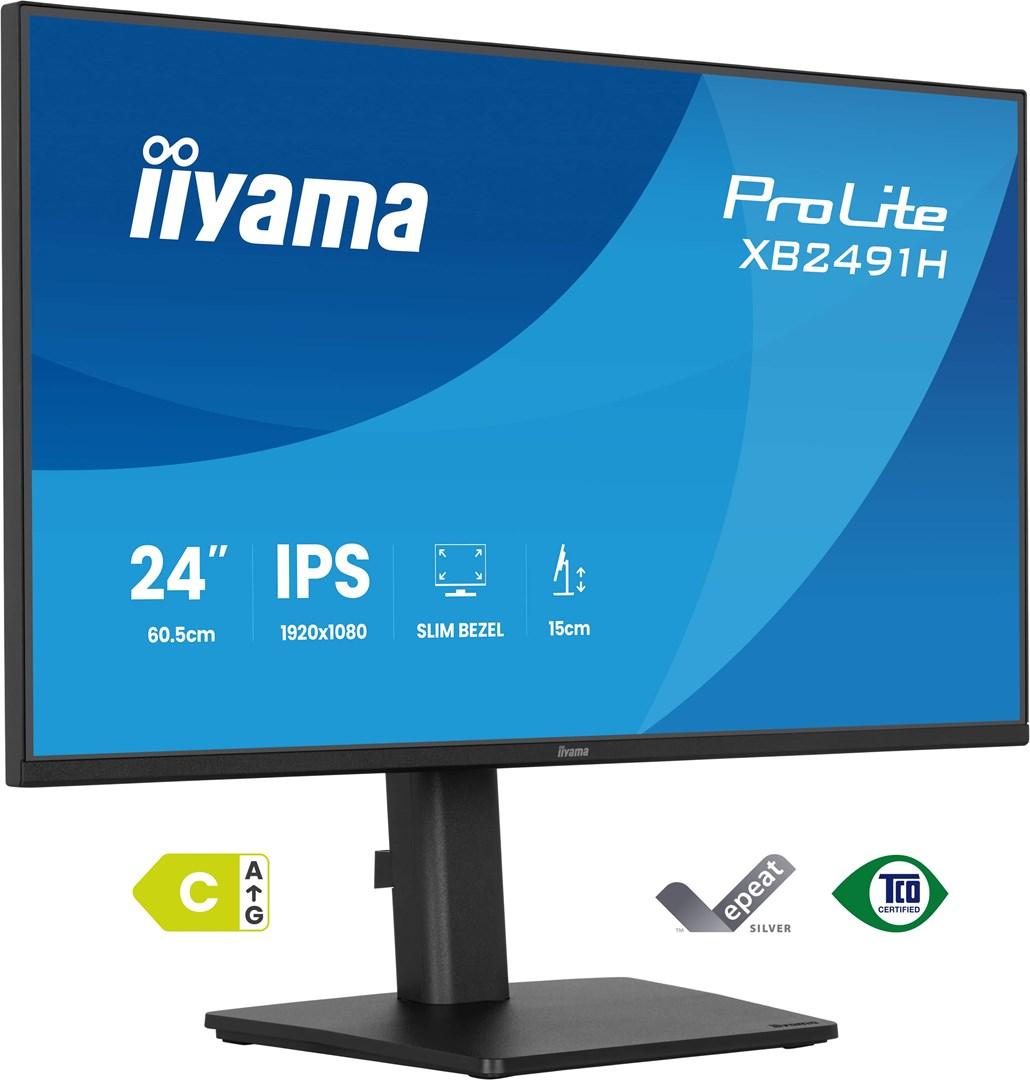 iiyama ProLite XB2491H-B1 23,8" Full HD IPS skærm - sort billede