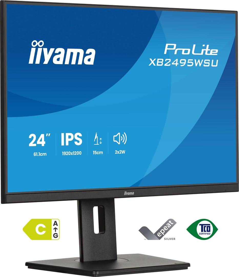 iiyama ProLite XB2495WSU-B1 24,1" IPS skærm - 1920 × 1200, 100 Hz, sort billede