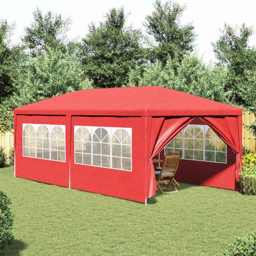 Party telt 600 × 300 × 255 cm - rød PE med stålkonstruktion